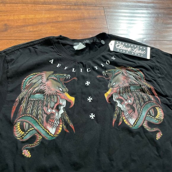 AFFLICTION EL DORADO T-SHIRT SZ MEDIUM M - Picture 2 of 7